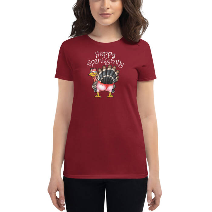 Happy Spanksgiving - red t-shirt - kinky/bdsm t-shirts for women