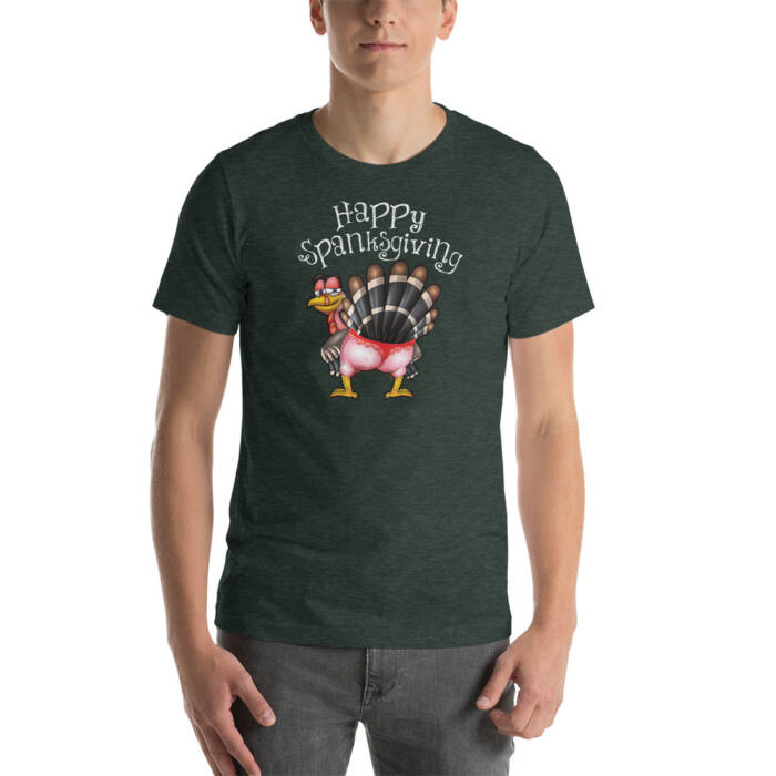 Happy Spanksgiving - forest t-shirt for men - kinky - BDSM