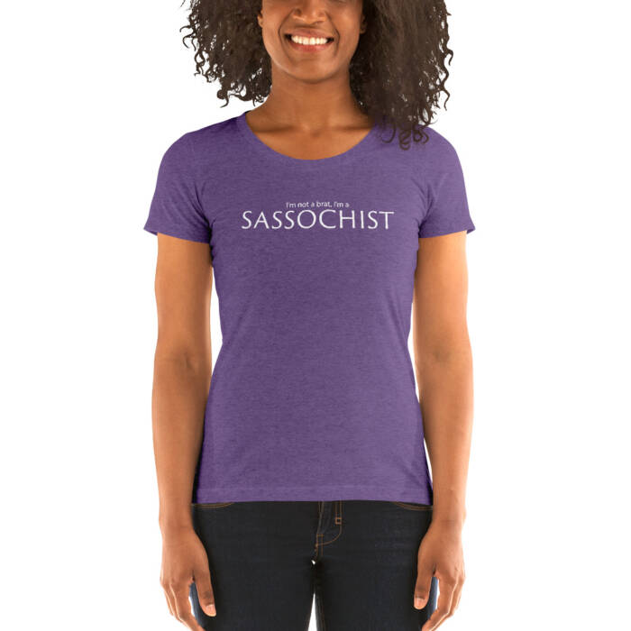 Sassochist - purple t-shirt for women - kinky - BDSM