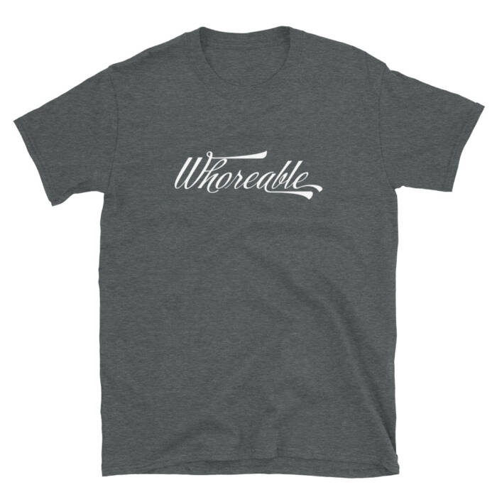 Whoreable - grey t-shirt for men - kinky - BDSM